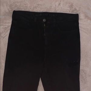Black high waisted ripped American Eagle jeans